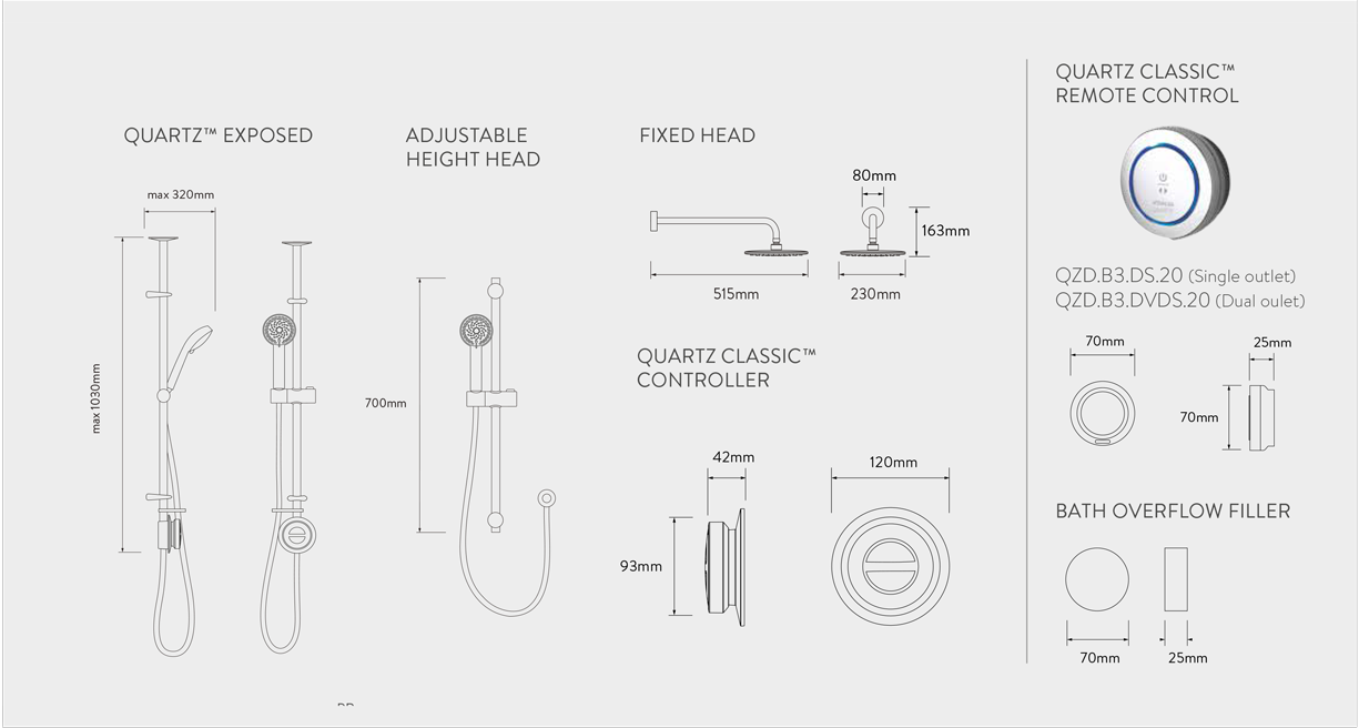 Aqualisa Quartz Touch Technical Information